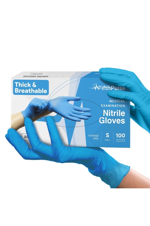 Fifth Pulse Disposable Nitrile Gloves S [100] Latex & Powder Free Gloves - Blue