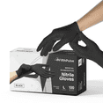 thumbnail image 1 of Fifth Pulse Nitrile Exam Latex Free & Powder Free Gloves - Black - Box of 100 Gloves (Large), 1 of 13