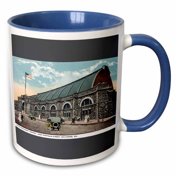 3drose, Fifth Regiment Armory, West Hoffman Street, Baltimore Maryland, 15oz Two-tone Blue Mug