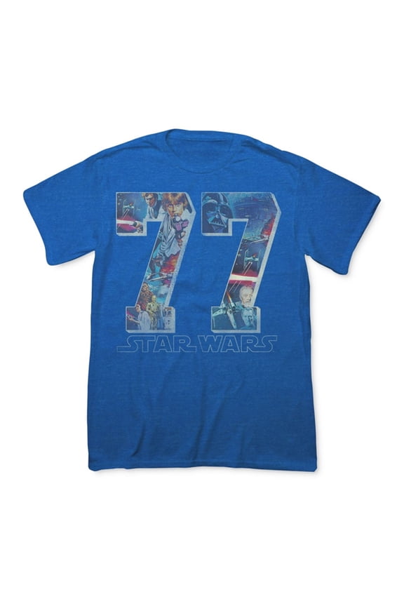 Mens 77 Graphic T-Shirt, Blue, Small