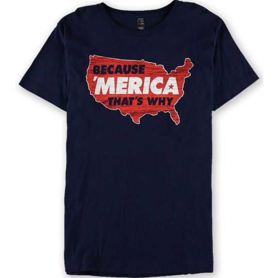 Fifth Sun Mens Because 'Merica Graphic T-Shirt, Blue, Medium