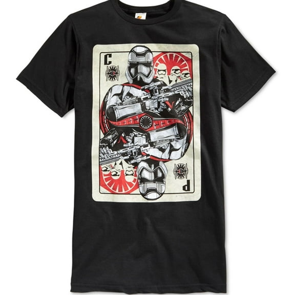 Fifth Sun Mens Card Commander Graphic T-Shirt, Black, Small