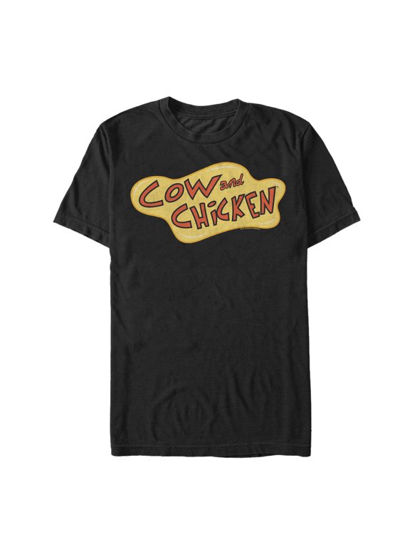 Fifth Sun Mens Cow and Chicken Text Logo T-Shirt