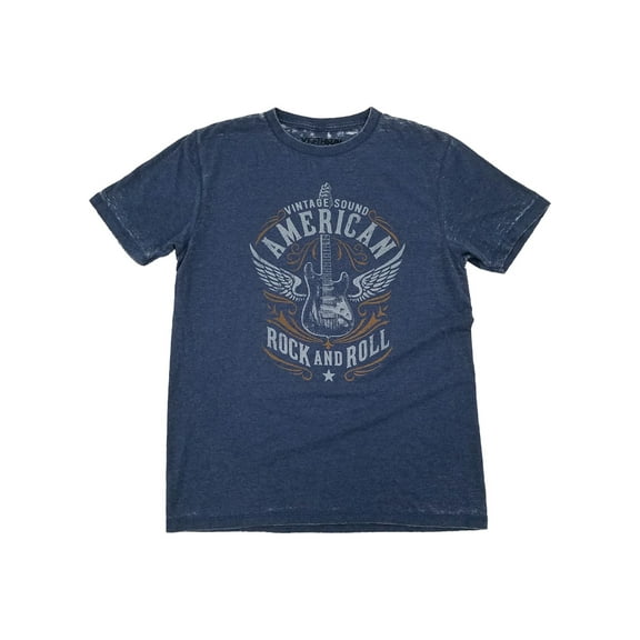 Fifth Sun Mens Navy Heather Wash American Rock And Roll T-Shirt Medium