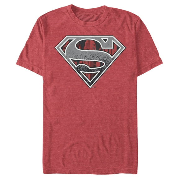 Fifth Sun Mens Superman Logo Grunge T-Shirt 2X Red Heather