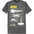 thumbnail image 1 of Fifth Sun Mens X-Wing Fighter Graphic T-Shirt, Grey, Small, 1 of 2