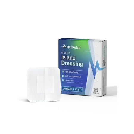 FifthPulse Bordered Gauze-Island Dressing, Latex & Lint Free, Individually Wrapped - 20 Pack