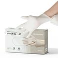 thumbnail image 1 of FifthPulse Medical Examination Latex Gloves - Extra Thick 4.5 Mil, Powder Free Disposable Gloves - 50 Count - Small - Natural, 1 of 8