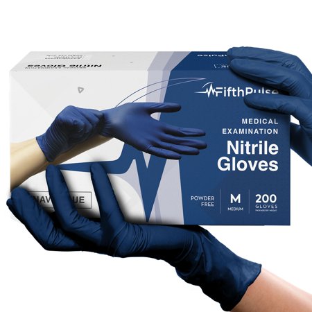 FifthPulse Navy Nitrile Disposable Gloves - 200 -M-Powder and Latex Free - Surgical Medical Gloves