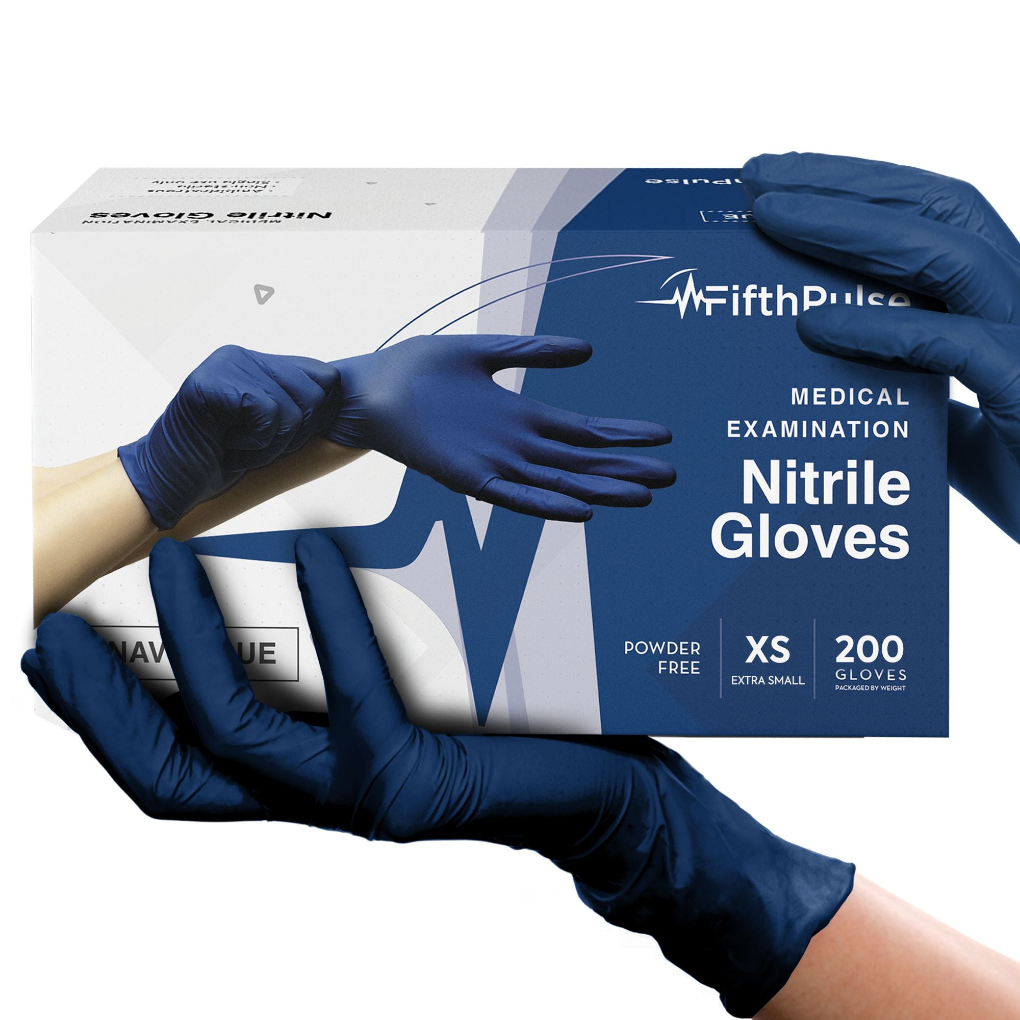 FifthPulse Navy Nitrile Disposable Gloves 200 XS Powder and
