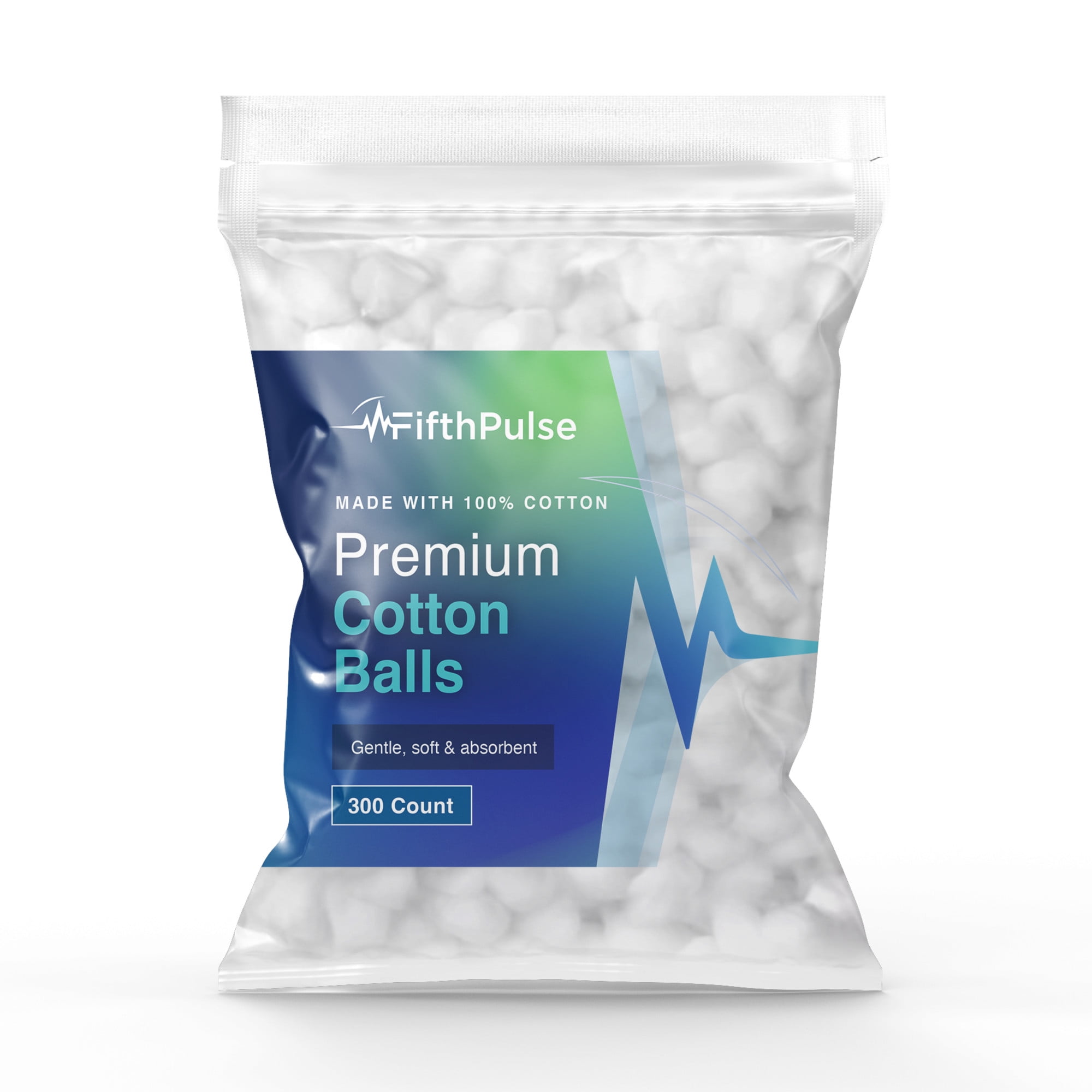 FifthPulse Soft Premium 100% Pure Cotton Balls, Multi-Purpose Use - 300 Count