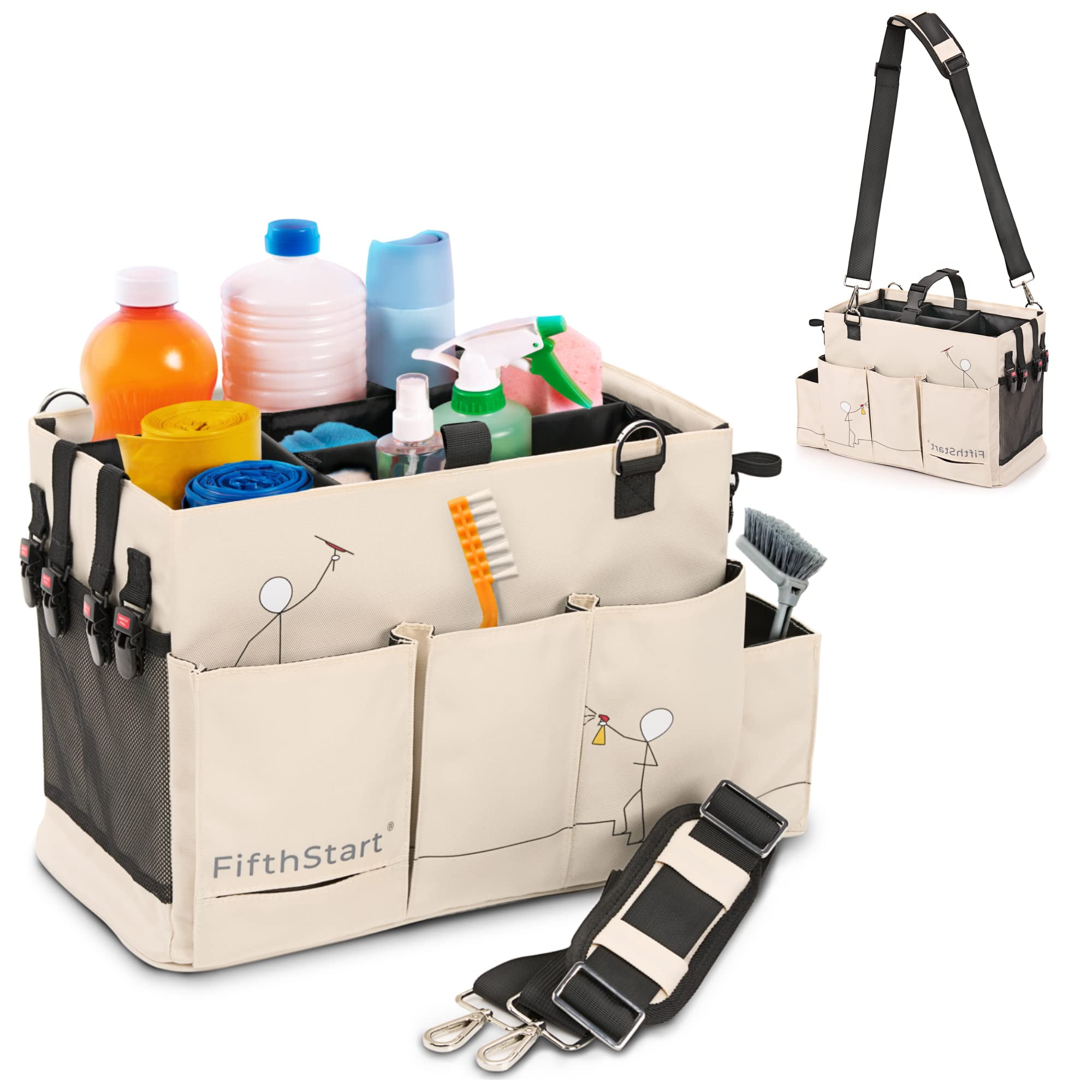FifthStart Multi Use Cleaning Caddy with Waist & Shoulder FifthStart Multi Use Cleaning Caddy with Waist & Shoulder
