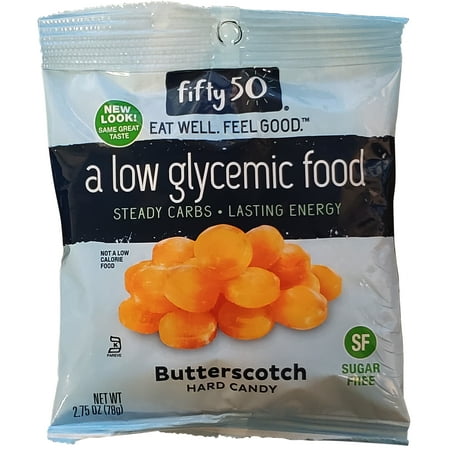 Fifty 50 Foods Butterscotch Sugar Free Hardy Candy, 2.75oz