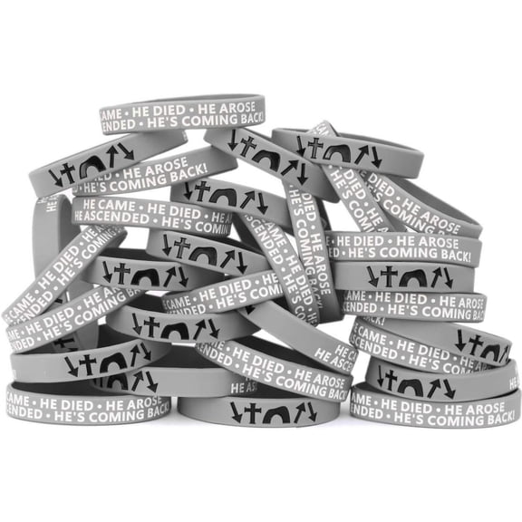 Fifty (50) He Came Died Arose Ascended Coming Back Wristband Bracelets