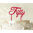 thumbnail image 1 of "Fifty" Custom Birthday Cake Topper Personalized Wedding Cake Topper Color Option Available 5"-7" Inches Wide, 1 of 1