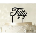 thumbnail image 1 of """Fifty"" Custom Birthday Cake Topper Personalized Wedding Cake Topper Color Option Available 5""-7"" Inches Wide", 1 of 1