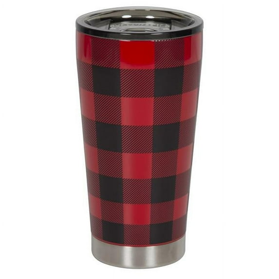 Fifty & Fifty T16000014 16 oz Red Plaid Tumbler with Smoke Lid