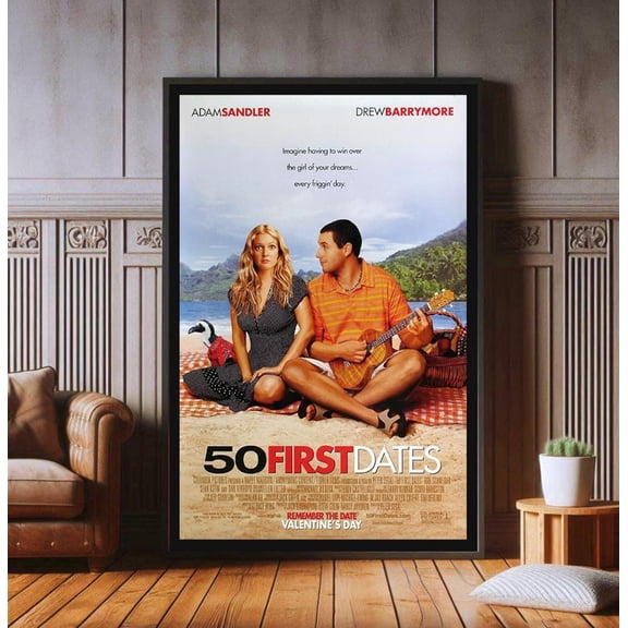 Fifty First Dates Film Poster, Movie Wall Art, Unframed Paper Poster 8x10in