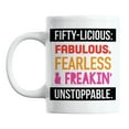 thumbnail image 1 of Fifty-Licious, Fabulous, 50th Birthday or Bday Coffee & Tea Mug for Women (11oz), 1 of 3