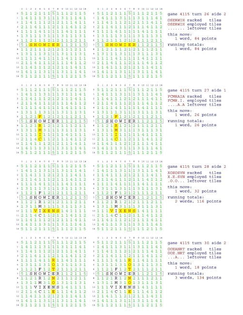 Fifty Scrabble Box Scores Games 4101-4150