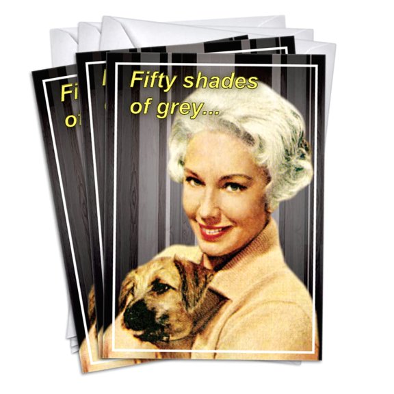 Fifty Shades of Grey Mature Adult Womens Birthday Greeting Cards | 2 Pack Set (5x7)