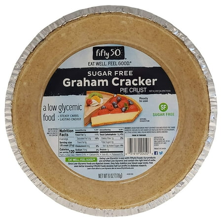 Fifty50 SUGAR FREE Graham Cracker Pie Crust (Pack of 3), 6 oz