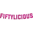 thumbnail image 1 of Fiftylicious Pink Glitter Banner - Happy 50th Birthday Party Banner - 50th Wedding Anniversary Decorations - Milestone Birthday Party Decorations, 1 of 2
