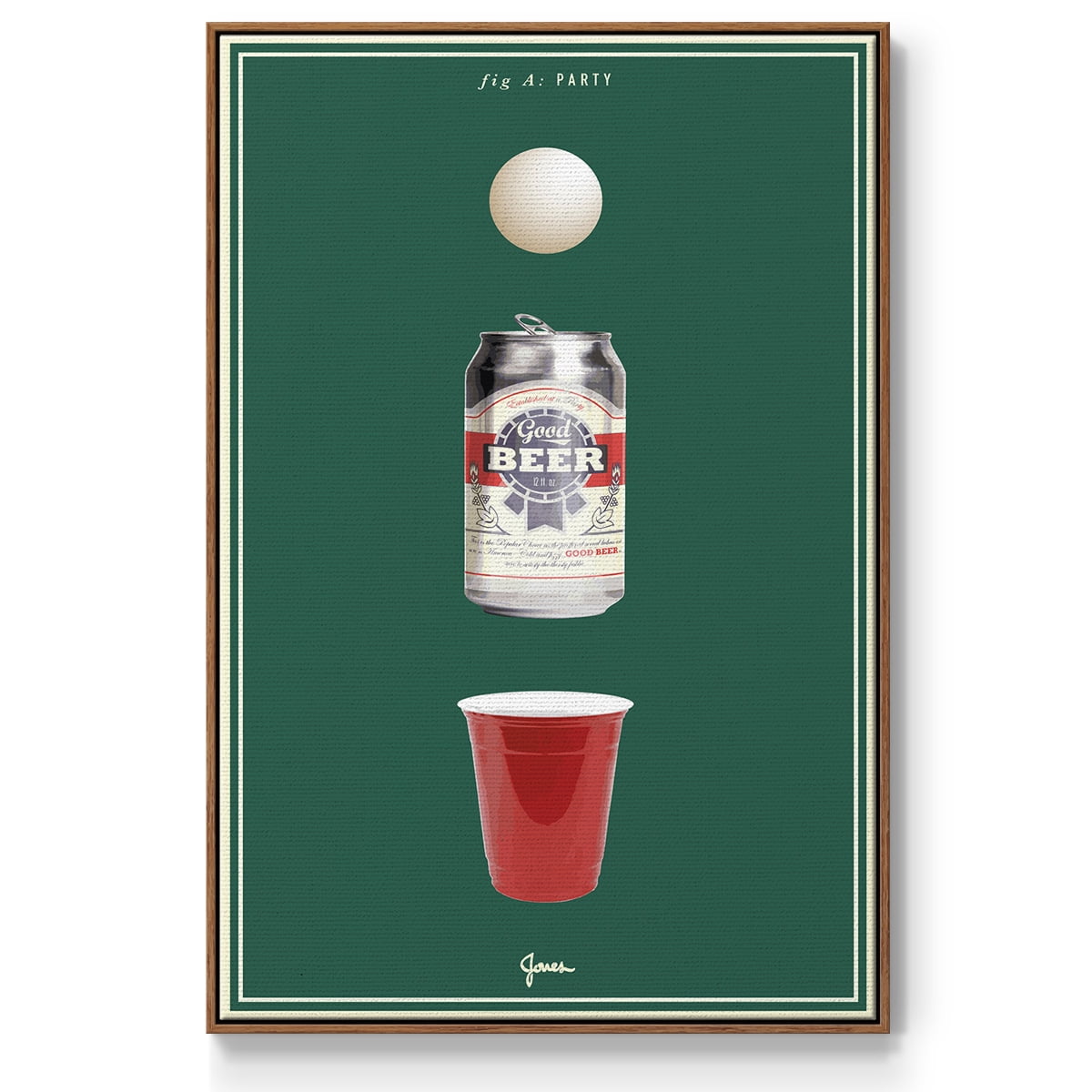 Fig. A: Party Framed Premium Gallery Wrapped Canvas - Ready to Hang