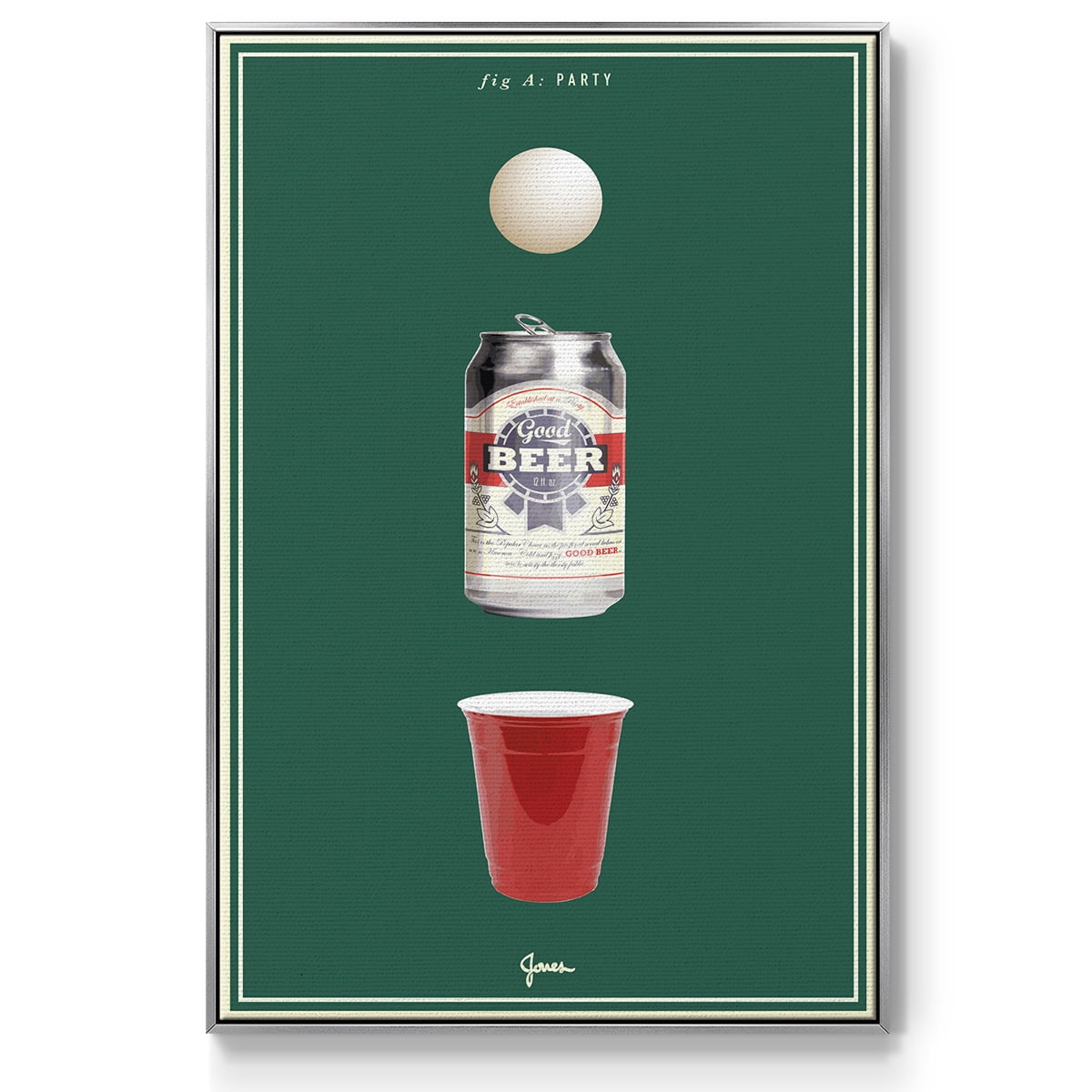Fig. A: Party Framed Premium Gallery Wrapped Canvas - Ready to Hang