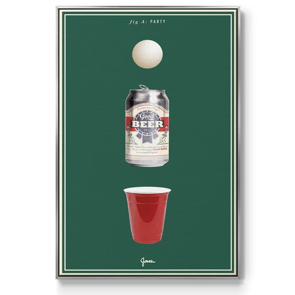 Fig. A: Party Framed Premium Gallery Wrapped Canvas - Ready to Hang