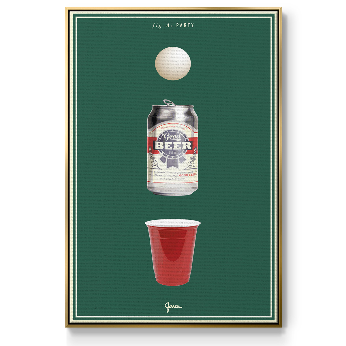 Fig. A: Party Framed Premium Gallery Wrapped Canvas - Ready to Hang