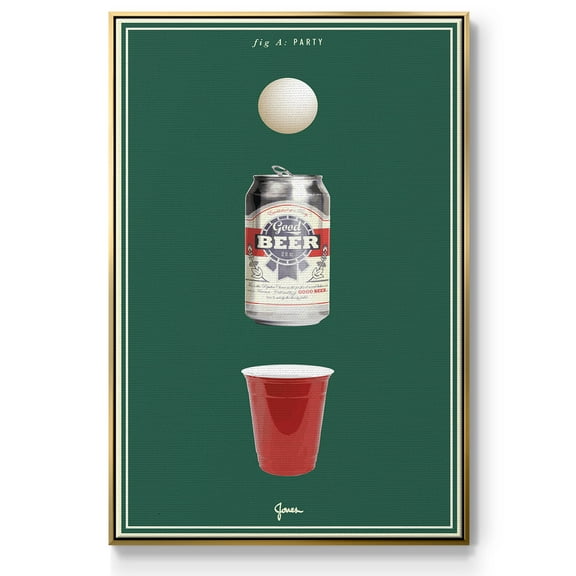 Fig. A: Party Framed Premium Gallery Wrapped Canvas - Ready to Hang