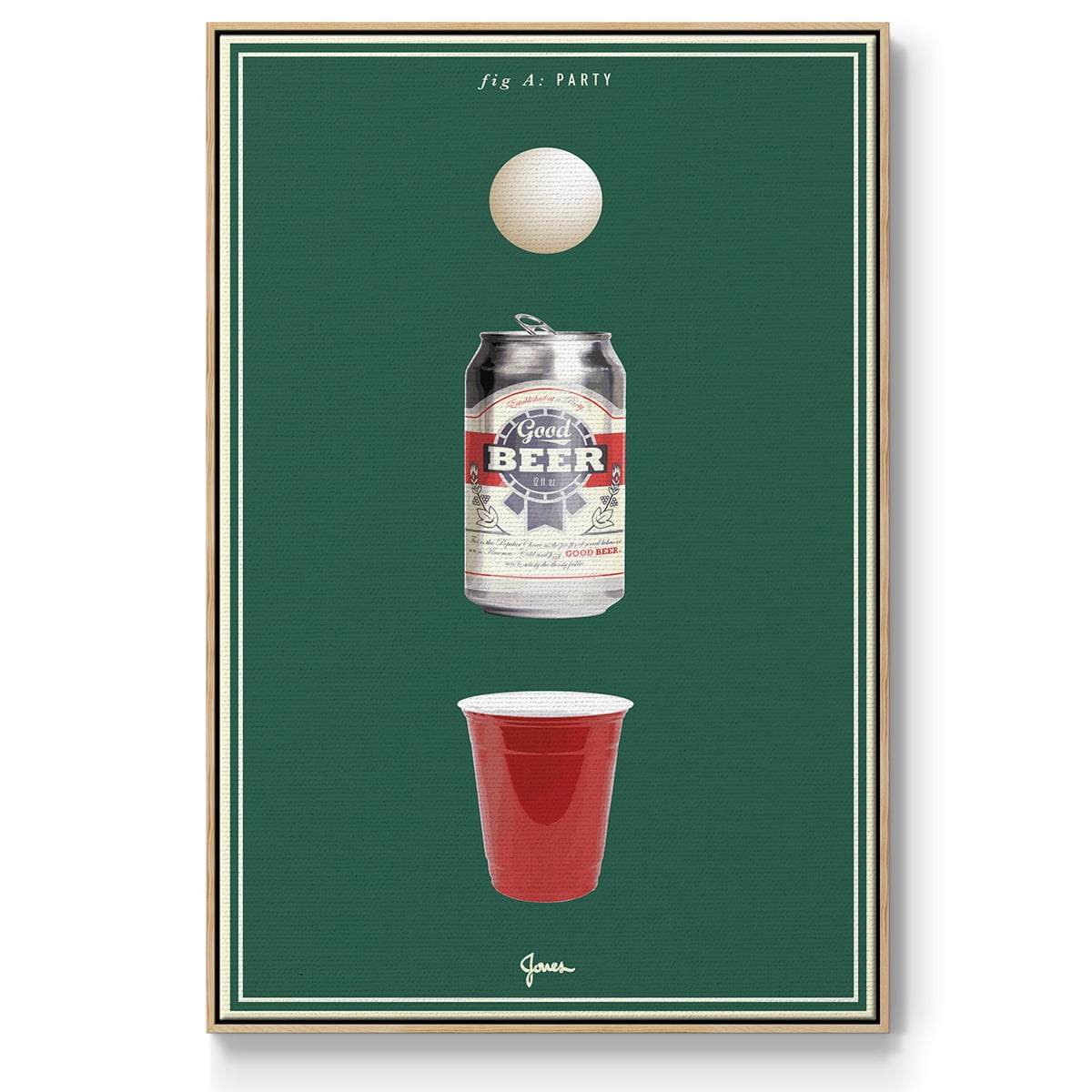 Fig. A: Party Framed Premium Gallery Wrapped Canvas - Ready to Hang