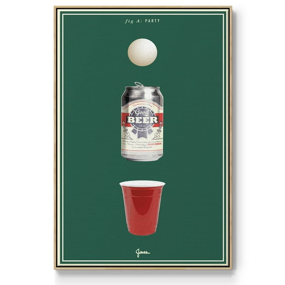 Fig. A: Party Framed Premium Gallery Wrapped Canvas - Ready to Hang