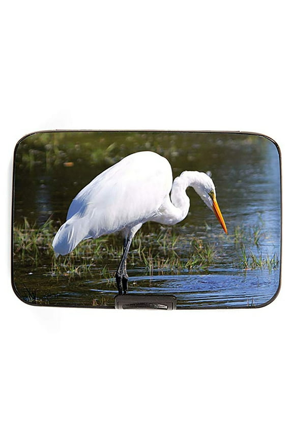 Fig Design White Egret RFID Armored Credit Card and Cash Wallet