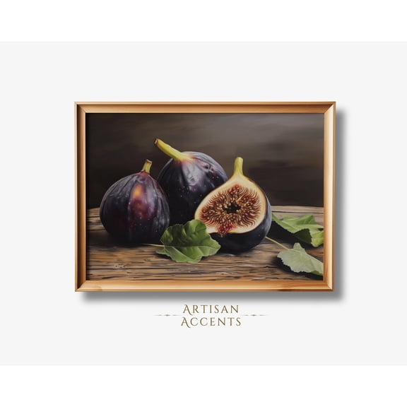 Fig , Home Decor , Dining Room, Vintage Rustic Decor , JPEG Art, Kitchen Fruit Artwork, Modern CottageCore, Unframed Paper Poster 8x10in