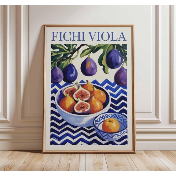 Fig Wall Art Italian Fichi Viola Mediterranean Kitchen Fruit Decor Unframed Paper Print