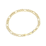 Jewelry Atelier Gold Filled Chain Bracelet Collection - 14K Solid Yellow Gold Filled Figaro Chain Bracelets for Women and Men with Different Sizes 5.6mm