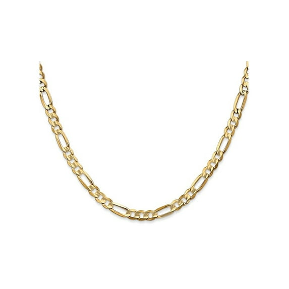 Gem & Harmony Figaro Chain Necklace in 14K Yellow Gold 18 inches (4.50 mm) for Men