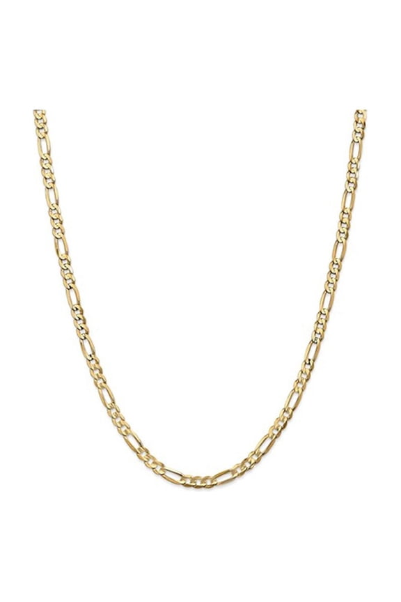 Gem & Harmony Figaro Chain Necklace in 14K Yellow Gold 20 inches (4.50 mm) for Men
