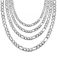 thumbnail image 1 of Figaro Chain Necklaces for Men and Women Stainless Steel in Silver, 1 of 11