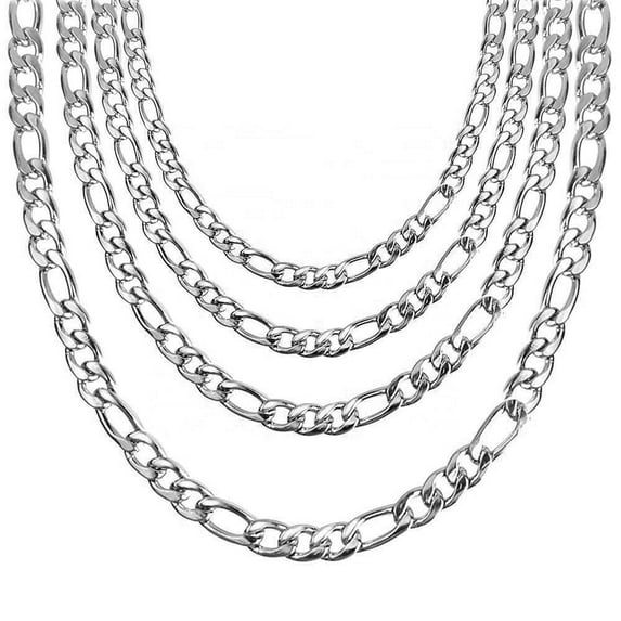 Figaro Chain Necklaces for Men and Women Stainless Steel in Silver