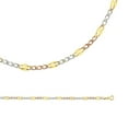 thumbnail image 1 of Figaro Chain Solid 14k Yellow White Rose Gold Necklace Curb Link Diamond Cut Stamped, 3.7 mm - 16 inch, 1 of 1