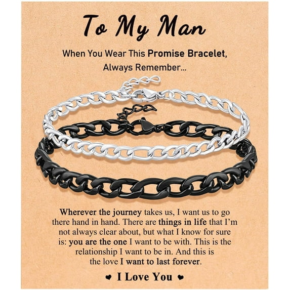 Figaro Link Chain Stainless Steel Bracelet for Couples, Birthday Christmas Anniversary Valentines Day Gifts for Men Women Couples