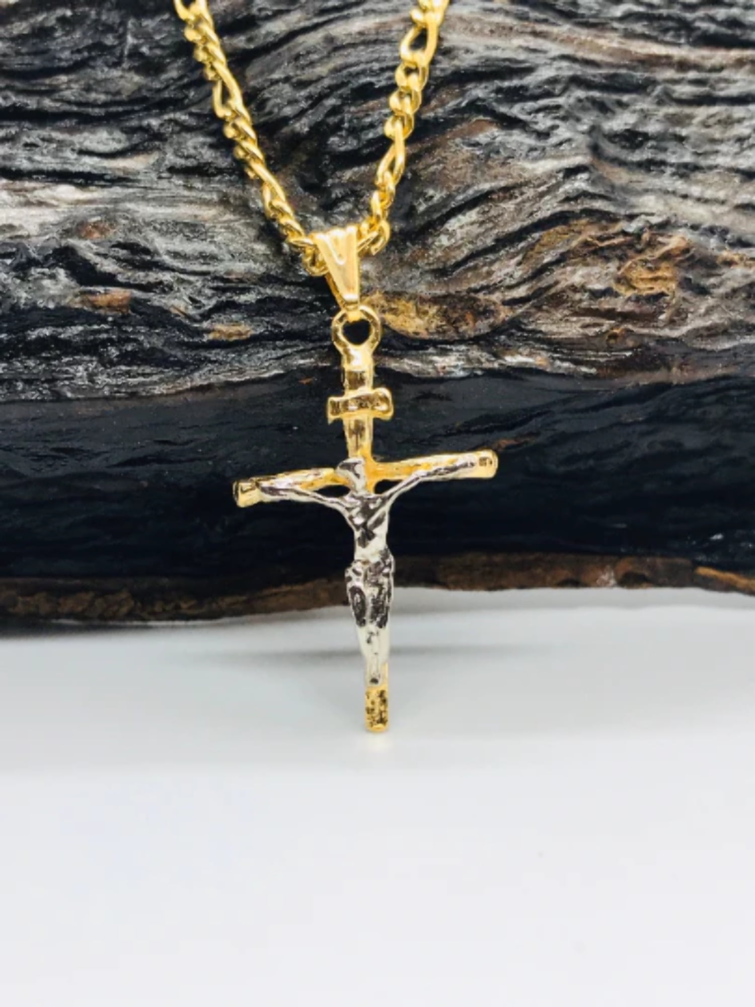 Dainty Cross Gold Filled Beaded Chain Necklace – ImmaculateBlessed