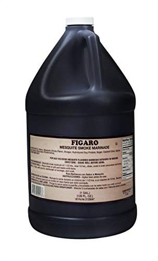 Figaro Mesquite Liquid Smoke and Marinade Sauce - Bulk Size (128 oz, Case of 4) for Smoky Flavor