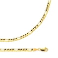 thumbnail image 1 of Figaro Necklace Solid 14k Yellow Gold Chain Concave Style 3 + 1 Link Light Genuine 3.8 mm 22 inch, 1 of 1