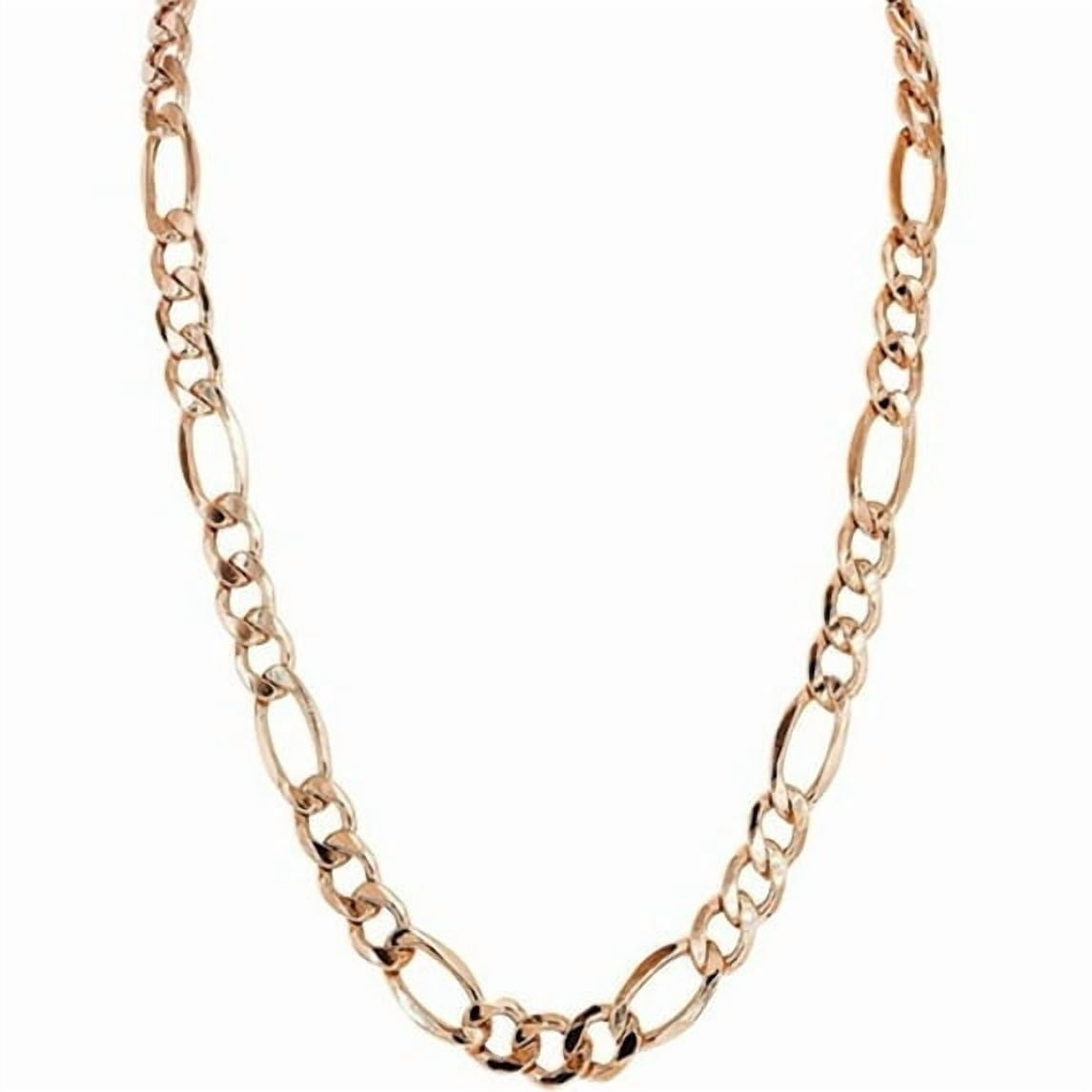 Figaro Rose Gold Chain Necklace – 3mm Fine 14K PVD Gold Plated,  22"