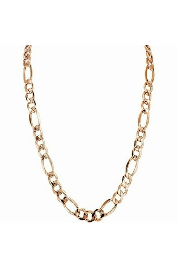 Figaro Rose Gold Chain Necklace – 3mm Fine 14K PVD Gold Plated, 22"