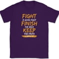 thumbnail image 1 of Fight A Good Fight Keep The Faith T-Shirt Christian Praise Jesus Tee - Purple, XL, 1 of 1